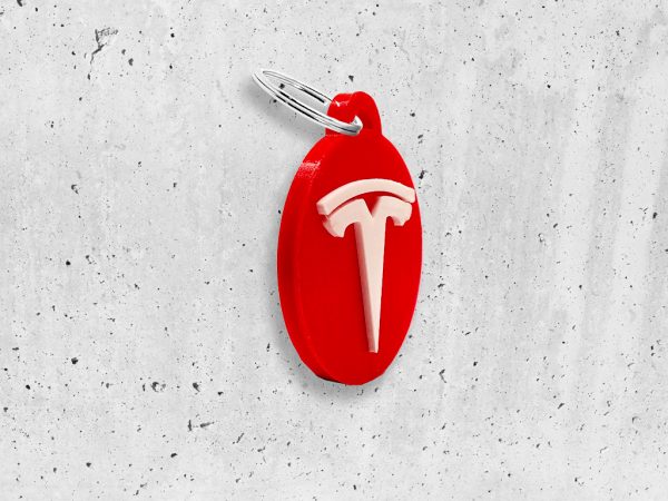 Tesla sleutelhanger zijkant